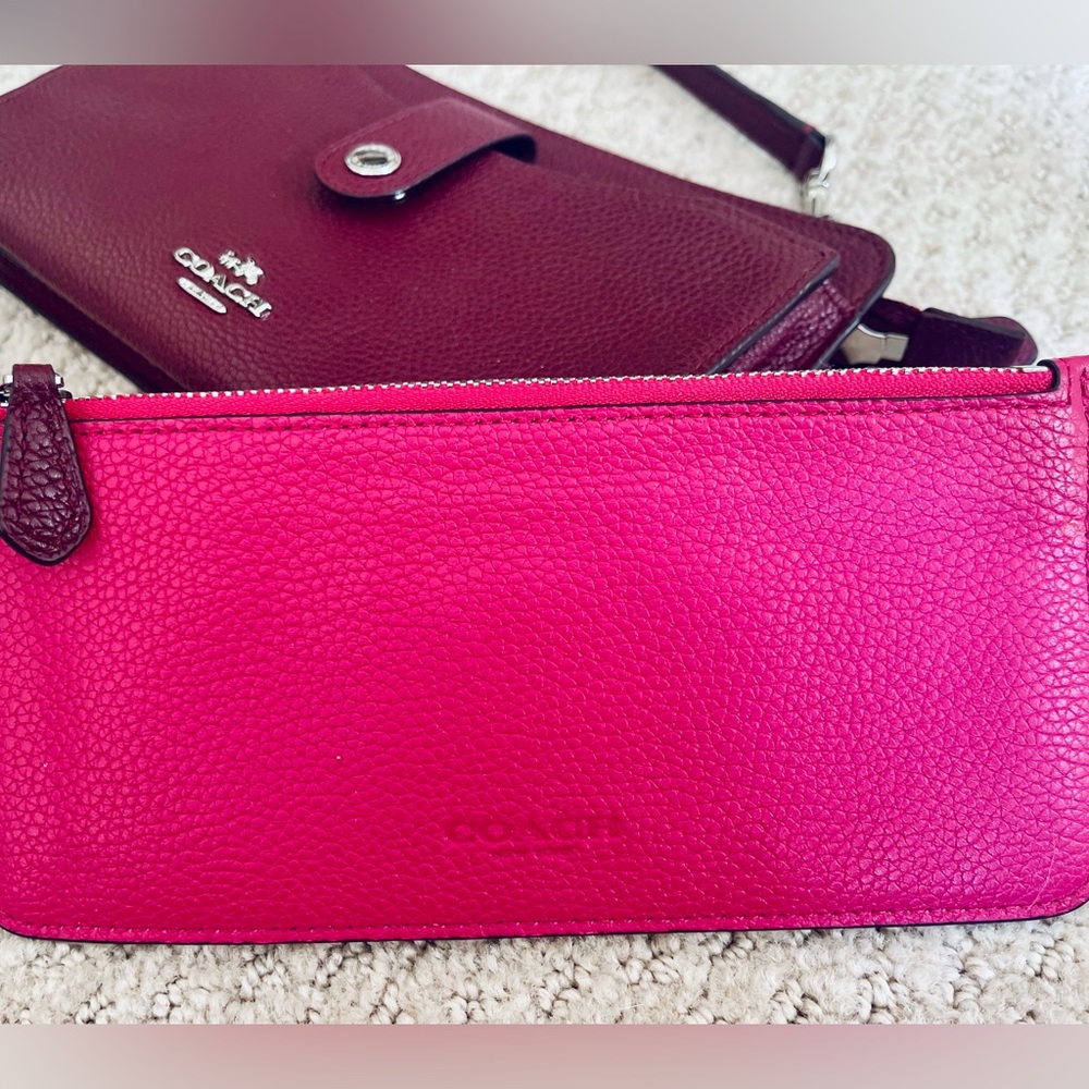 Coach RARE Plum/Fuchsia Leather Crossbody Bag - Picture 7 of 15